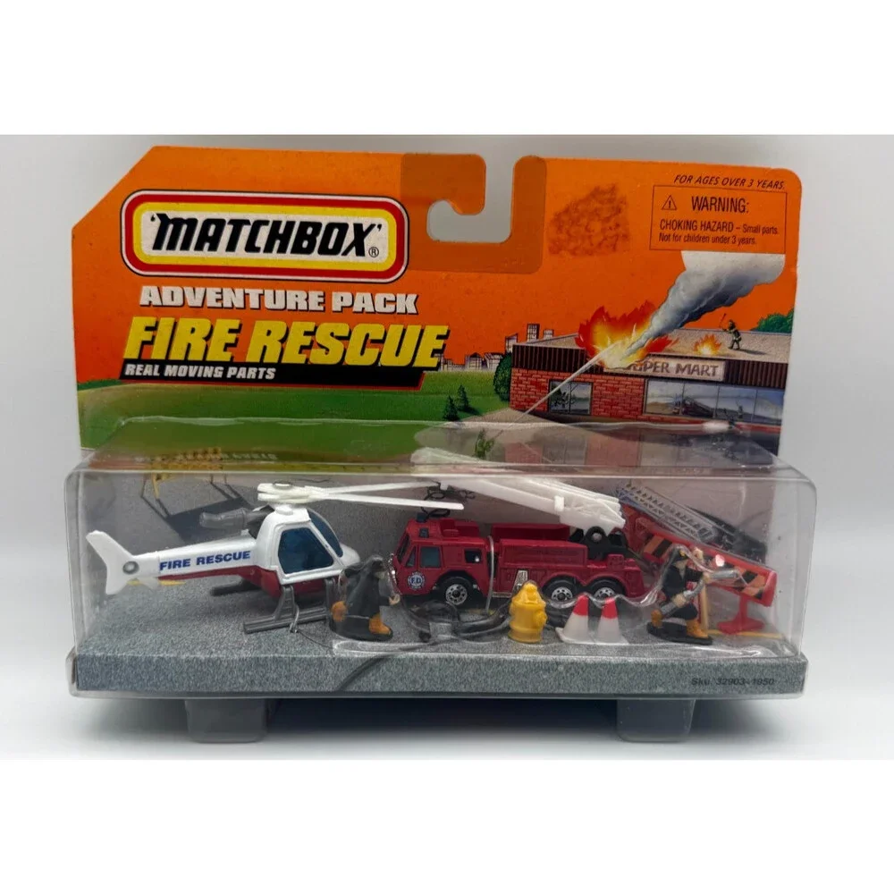 Vintage Matchbox Adventure Pack Fire Rescue 1997 Mattel Sku 32903 NIP Sealed